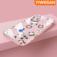 YIWESAN เคสสำหรับ Huawei Nova 3เคสลายการ์ตูนข้าวปั้นแพนด้าน่ารักใหม่กรอบกรอบสี่เหลี่ยมแบบนิ่มซิลิกาเจลกันกระแทกเคสมือถือรวมทุกเลนส์กล้องถ่ายรูปฝาครอบป้องกัน