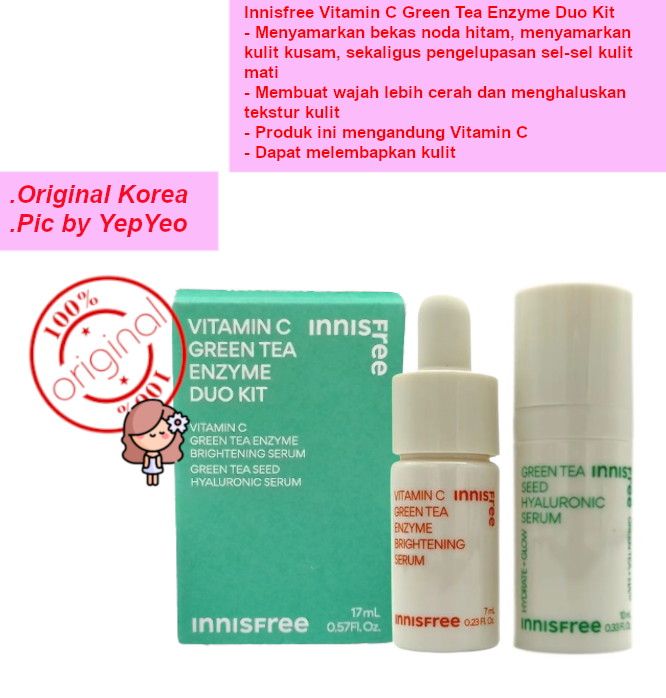 Innisfree Vitamin C Green Tea Enzyme Duo Kit Lazada Indonesia