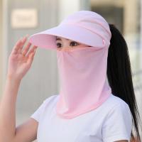 ☁◈ Sunshade and sunscreen hat womens ice silk face veil full cool summer mask ladies sun