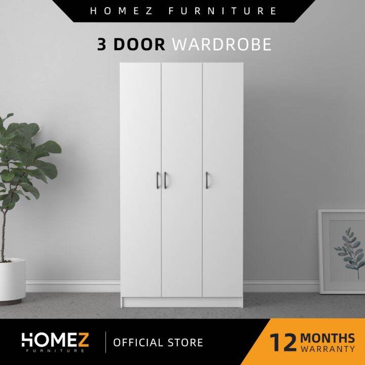 Homez 2 3 Door Wooden Wardrobe Cabinet Storage Drawer Multi Purpose Functional 180cm Lazada Ph 3815