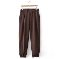 【มีไซส์ใหญ่】Plus Size XL-4XL Womens Solid Color Harem Pants Casual Elastic Waist Autumn Winter Ankle Trousers