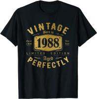 34Th Birthday For Men 34 Year Old Tee Vintage 1988 T-Shirt