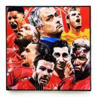 Manchester United แมนเชสเตอร์ ยูไนเต็ด แมนยู ปีศาจแดง รูปภาพ​ติด​ผนัง​ pop art พร้อมกรอบและที่แขวน ฟุตบอล​ กรอบรูป​​ ของขวัญ รูปภาพ