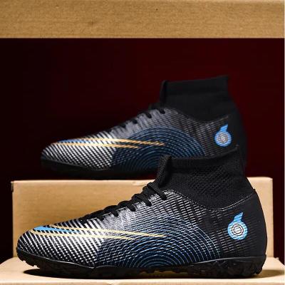 New style Futsal shoes nails Soccer Shoes children adult high-top football shoes Outdoor Turf Stud Shoes sports sneakers big size football shoes 45 46 47 football training shoes