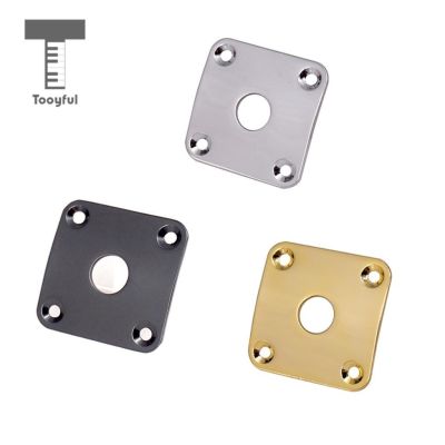 ‘【；】 Tooyful 2Pcs Metal Curved Bottom Jack Plate Square Jackplate For LP Electric Guitar Parts