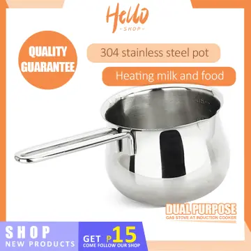 Stainless Steel Sauce Pan with Dual Pour Spouts Milk Warmer