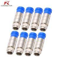 8pcs F Connector Cord Compression Bags Waterproof Connector RG11 F-Type Plug for RF Coaxial Cable