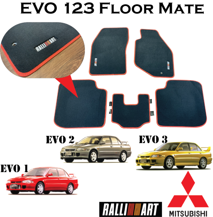 Mitsubishi EVO 1 2 3 Ralliart Floor Mat Car Carpet EVO 123 Karpet