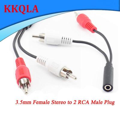 QKKQLA 3.5mm RCA Female Connector Stereo Cable Y Plug to 2 RCA Male Adapter 3.5 Audio AUX Socket Connector to Headphone Music