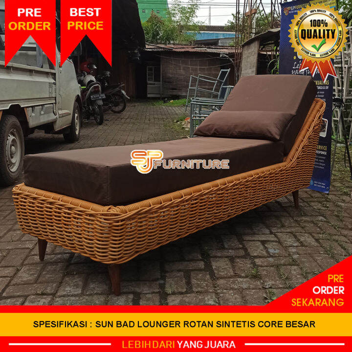 SJP YANG PRODUKSI!!! KURSI KOLAM RENANG MEWAH - SUN BAD LOUNGER ROTAN ...