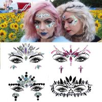 DIY 3D Shiny Crystal Face Sticker Tattoo Self Adhesive Music Festival Rhinestone Tattoo Sticker Face Art Jewels Decoration Stickers