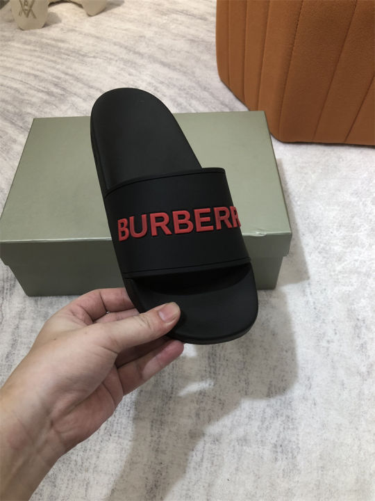 burberrys-รองเท้าส้นเตี้ยลำลองสำหรับผู้หญิงดีไซน์รองเท้าแตะสตรีรองเท้าแตะสำหรับใส่ในหาดทรายในฤดูร้อน