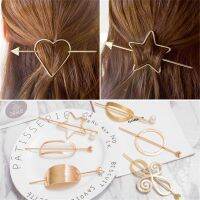 【cw】 1PC FashionHairCircleHairpinsGirlStone Marbling BarrettesMetal Hair Styling Pin 【hot】 1