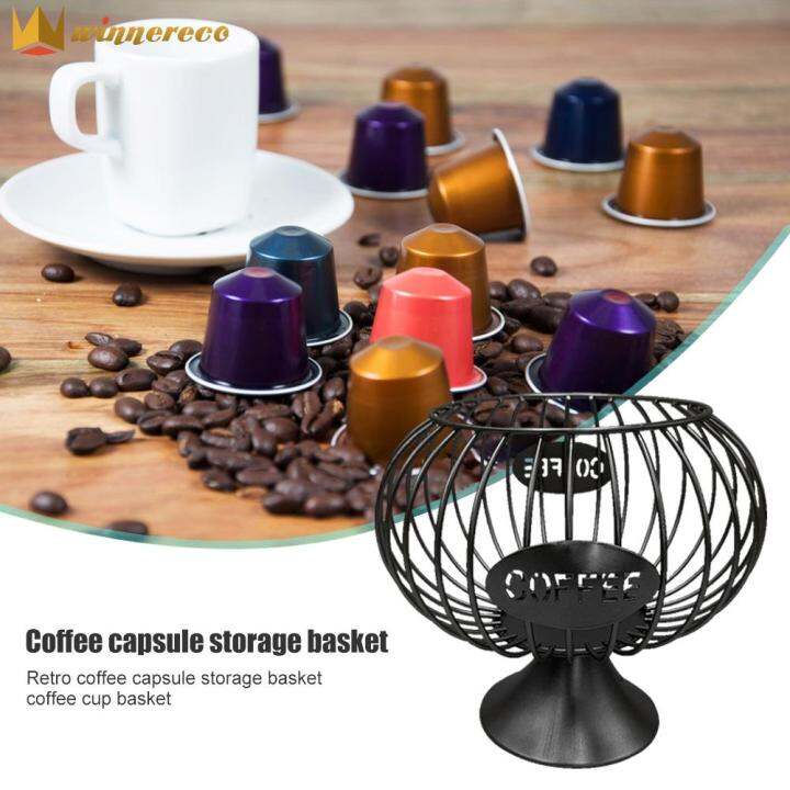 Coffee Capsules Holder Wrought Iron Home Cafe Coffee Cup Organizer