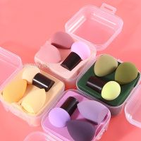 【CW】✵♗❈  3pcs Makeup Blender Puff Sponge with Storage Foundation Make Up Accessories