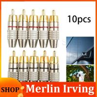 Merlin Irving Shop 10pcs Gold RCA Male Adapter Non Solder Connector for Audio Video CCTV IP Camera Security Cable Convertor