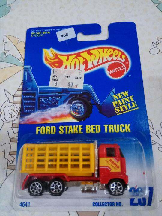 Hot Wheels Ford Stake Bed Truck Red Blue Card Lazada Indonesia