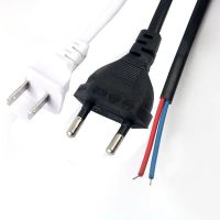 White Black 2 Pin Prong US EU Stripped Extension Cable SR Power Supply Cord European America AC Power Cable For LED Lighting