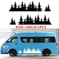 Automobile 2x FOR Mountain Decal Tree forest Graphic door or body panel custom Vinyl car Sticker Camp car styling