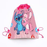 12ชิ้น/ล็อตสีชมพู Lilo Stitch ธีม Mochila ปาร์ตี้วันเกิดเด็กเด็กผู้หญิงที่ไม่ใช่ผ้าทอโปรดปรานกระเป๋าของขวัญยกเค้า