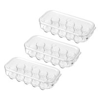 Fridge Egg Holder,Stackable Egg Storage Box with Coverd,Egg Tray with Lid,for Refrigerator Kitchen Cabinet,Set of 3