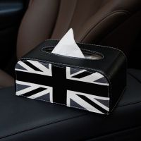 Factory Car Tissue Box Union Flag British Style Car Tissue Box Heightened Leather Tissue Dispenser Car decoration car supplies