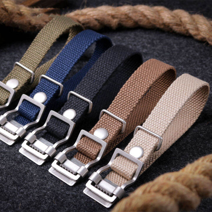 new-design-nato-strap-20mm-22mm-canvas-watch-band-texture-wristband-green-khaki-replacement-strap-for-man-watch-gift