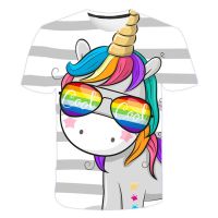 4-14 Years Kids Clothing Unicorn 3D T-Shirt Girls TShirts Baby Print Tshirt Cartoon Tee TShirt Funny Children Clothes Streetwear