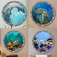 № 5 Styles Underwater Fish Wall Stickers Waterproof Dolphin Turtle Sticker For Washing Machine Decoration For Bathroom Decals PVC