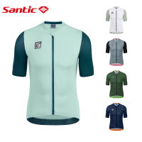 Santic 2023 เสื้อขี่จักรยานผู้ชายผ้าสบายแขนสั้นเสื้อระบายอากาศแห้งเร็วสะท้อนแสงจักรยานเสือหมอบเสื้อขี่จักรยานUPF 50+ WM3C02224