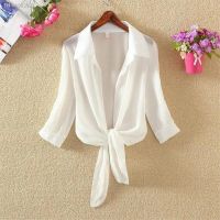 ✌◕ Blouse Women Beach Style Sexy 5XL Half-sleeved Coat Chiffon Top Shawl Sun Protection Clothes Air Conditioning Cardigan ZY7784