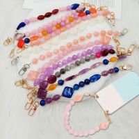 Resin Colored Stone Bead Bag Chain Handbag Strap Shoulder Strap Detachable Accessories For Bags Girls Wristlet Purse Bag Belt