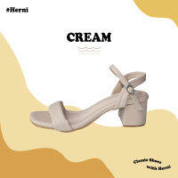 Herni รุ่น Classic Color : Cream รองเท้าส้นสูง