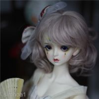 bjd diy วิกผมตุ๊กตาลูกแพร์ดอกไม้ผมหยิก 9-10 22-24 ซม. สําหรับ 1/3 d dz dollfie