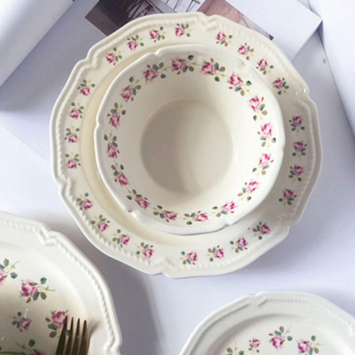 1pcs-french-rose-tableware-plate-set-feeling-of-spring-style-dish-plate-rice-bowl-soup-bowl-noodle-bowl-for-wedding