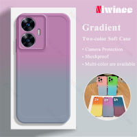 NIWINEE เคสโทรศัพท์เต็มรูปแบบ TPU ไล่ระดับสีสำหรับ Realme C55/Realme C55 NFC ปกป้องกล้องวงจรปิดแบบสีป้องกันการตกป้องกันซิลิโคนกันกระแทกฝาหลัง DJ01-1