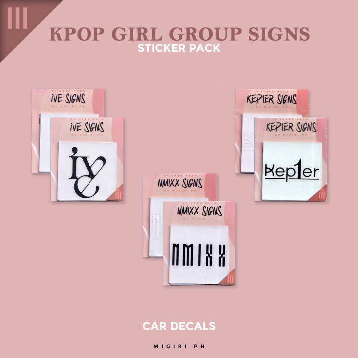 NEXT DAY SHIPPING KPOP IVE NMIXX KEP1ER Signs Sticker Pack Car Decals