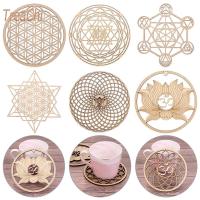 Laser engraving wooden flower of life round coasters placemats table mats home decoration wooden crafts 1pcs