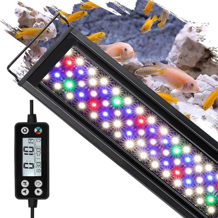 60/75/90Cm WRGB LED Aquarium Light With Timer Waterproof Fish Tank
