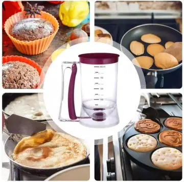 Pancake Batter Dispenser Dough Scoop Measuring Cup Cupcake Funnel