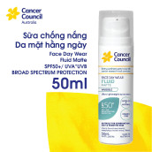 Sữa chống nắng cho da mặt mỏng nhẹ Cancer Council Fluid Matte SPF50+ PA++++ 50ml