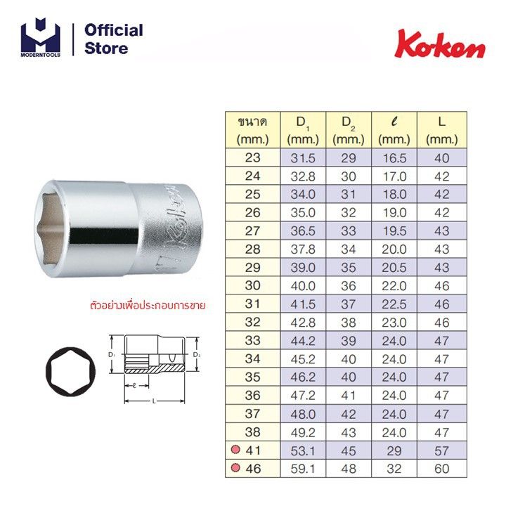koken-4400m-23-nbsp-ลูกบ๊อก-nbsp-1-2-6p-23mm-moderntools-official
