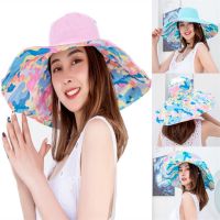 【CW】 Outdoor Collapsible sided Beach Hat large brim sun hat MZ016