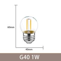 ไส้หลอดไฟ Led 220V หรี่แสงได้ E27 G40 A60 St64 G80 G95 G125อบอุ่นสีขาววินเทจสกรูแผ่นเรืองแสงหลอดการตกแต่งบ้าน