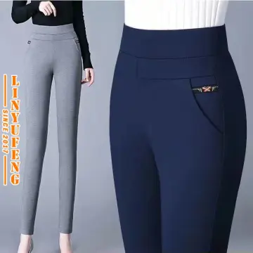 Plus Size M-5XL Long Legging Pants Women Casual Black Office Tight Skinny  Stretchable Formal Harem Woman Korean Style Ladies Trousers Black Grey