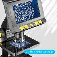 4.3 IPS Screen Digital Microscope Camera 1000X Zoom HD1080P Monitor 8 Leds Portable Electronic Magnifier Liftable Stand P110