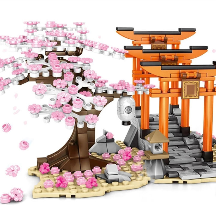 sembo-japanese-style-tree-house-building-block-cherry-bush-thousand-birds-house-four-seasons-modular-bricks-childrens-toys-gift