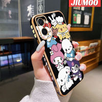 เคส JIUMOO สำหรับ OPPO A96 A76 A36 A57 2022 A77 2022 A77s A57s A57e เคสการ์ตูนน่ารักเมโลดี้คุโรมิเคลือบด้านข้างใหม่ขอบสี่เหลี่ยมเคสมือถือปลอกซิลิโคนฝาปิดเลนส์เต็มรูปแบบป้องกันกล้องเคสนิ่มกันกระแทก