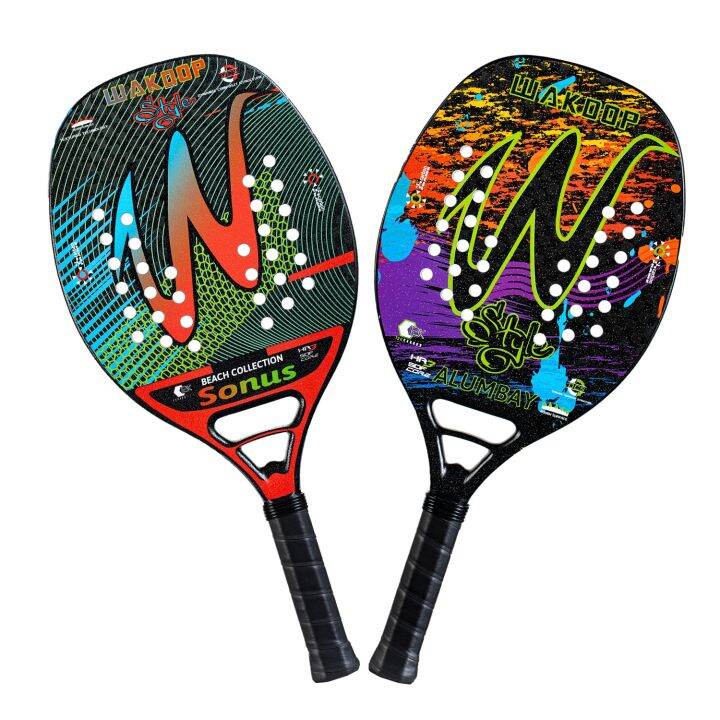 Wakdop 12K Raquete Beach Tenis Carbon Fiber Rough Surface Beach Tennis
