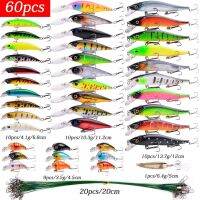 【cw】 20-60 Pcs Artificial Bait Fishing Lures Set Top water Carp Wobblers Tackle Sale Hard lure set 【hot】